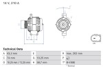 BOSCH Generaator 14V 0 986 086 040