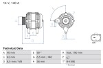 BOSCH Generaator 14V 0 986 086 100
