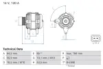 BOSCH Generaator 14V 0 986 087 120