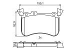 BOSCH Piduriklotsi komplekt,  ketaspidur 0 986 495 398