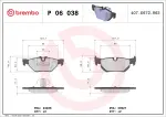 BREMBO  Комплект тормозных колодок, дисковый тормоз P 06 038