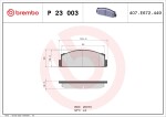 BREMBO Piduriklotsi komplekt,  ketaspidur PRIME LINE P 23 003
