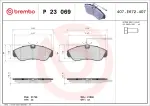 BREMBO Piduriklotsi komplekt,  ketaspidur PRIME LINE P 23 069