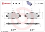 BREMBO  Комплект тормозных колодок, дисковый тормоз PRIME LINE P 24 151