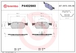 BREMBO Piduriklotsi komplekt, ketaspidur XTRA LINE - Ceramic P44026NX