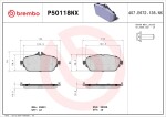 BREMBO Piduriklotsi komplekt,  ketaspidur XTRA LINE - Ceramic P50118NX