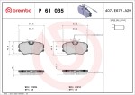 BREMBO Piduriklotsi komplekt,  ketaspidur PRIME LINE P 61 035