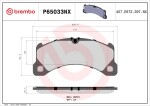 BREMBO Piduriklotsi komplekt,  ketaspidur XTRA LINE - Ceramic P65033NX