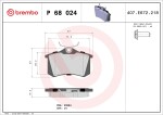 BREMBO  Piduriklotsi komplekt,ketaspidur P 68 024