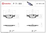 BREMBO Piduriklotsi komplekt,  ketaspidur PRIME LINE P 71 003
