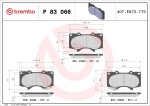 BREMBO  Piduriklotsi komplekt,ketaspidur PRIME LINE P 83 066