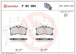 BREMBO Piduriklotsi komplekt,  ketaspidur PRIME LINE P 83 084
