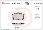 BREMBO  Piduriklotsi komplekt,ketaspidur P 85 020