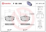 BREMBO  Piduriklotsi komplekt,ketaspidur P 85 046
