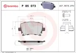 BREMBO  Piduriklotsi komplekt,ketaspidur P 85 073