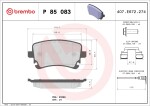 BREMBO  Piduriklotsi komplekt,ketaspidur P 85 083