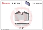 BREMBO Piduriklotsi komplekt,  ketaspidur PRIME LINE P 85 094