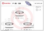 BREMBO  Piduriklotsi komplekt,ketaspidur DIRECTIONAL BRAKE PADS P 85 126
