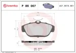 BREMBO Piduriklotsi komplekt,  ketaspidur PRIME LINE P 86 007