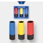 1/2" alumiiniumvelgede löökpadrunite komplekt, 17 / 19 / 21 mm, 3 osa