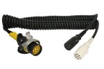 Spiraalkaabel (versioon QS6+, polüuretaan, maksimaalne pikkus 4m, pistikud, klemmide arv: 7/15, 24V, liinide arv: 1x2,5+6x1,5mm² temperatuuri vahemik-40/125, 12 aktiivset klemmi, 15 pistikus; adapter