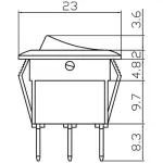 ümmargune lüliti 10 kollane k721 12v 20mm 3 x 4,8 mm x 0,8