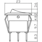 ümmargune lüliti 10a roheline k723 12v 20mm 3 x 4,8 mm x 0,8