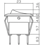 ümmargune lüliti 10a punane k724 12v 20mm 3x4,8mmx0,8