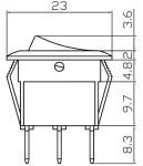 ümmargune lüliti lediga 10a 12v 1 poolus 20mm