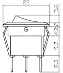 ümmargune punase lediga lüliti10a 12v 1pols 20mm