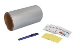 komplekt tendi parandamiseks hõbedane (1 x teip H-Plast Roll 220x22cm, 5 x määrdeeemaldus lapp, 5 x paber abrasiivne)