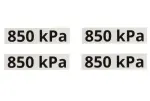 Teljekoormuse kleebis 850 kPA (4tk, komplektne, pehme) 13,3cm x 3,3cm
