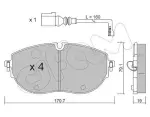 CIFAM Piduriklotsi komplekt,  ketaspidur 822-1322-0