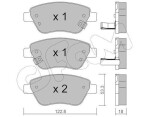 CIFAM Piduriklotsi komplekt,  ketaspidur 822-321-4