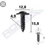 kinnituskruvi (rakendus: armatuurlauale, pagasiruum, sisemiste postide kinnitamine, kogus pakendis: 10 tk) sobib: HYUNDAI ACCENT I, ACCENT II, ACCENT III, ACCENT IV /i25/ SOLARIS, BAYON 10.94-