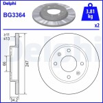 DELPHI Тормозной диск BG3364