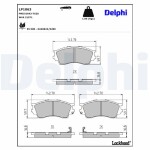 DELPHI  Комплект тормозных колодок, дисковый тормоз LP1063