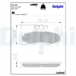 DELPHI Piduriklotsi komplekt,  ketaspidur LP1424