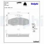 DELPHI Piduriklotsi komplekt,  ketaspidur LP1429