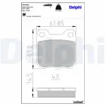 DELPHI Piduriklotsi komplekt,  ketaspidur LP1441