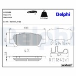 DELPHI Piduriklotsi komplekt,  ketaspidur LP1509