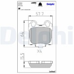 DELPHI Piduriklotsi komplekt,  ketaspidur LP1510