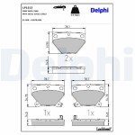DELPHI Piduriklotsi komplekt,  ketaspidur LP1513