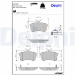 DELPHI Piduriklotsi komplekt,  ketaspidur LP1522