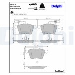 DELPHI Piduriklotsi komplekt,  ketaspidur LP1529
