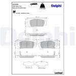 DELPHI Piduriklotsi komplekt,  ketaspidur LP1559