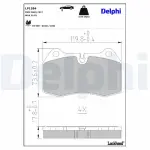 DELPHI Piduriklotsi komplekt,  ketaspidur LP1584