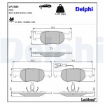 DELPHI Piduriklotsi komplekt,  ketaspidur LP1585