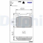 DELPHI Piduriklotsi komplekt,  ketaspidur LP15