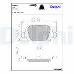 DELPHI Piduriklotsi komplekt,  ketaspidur LP1677